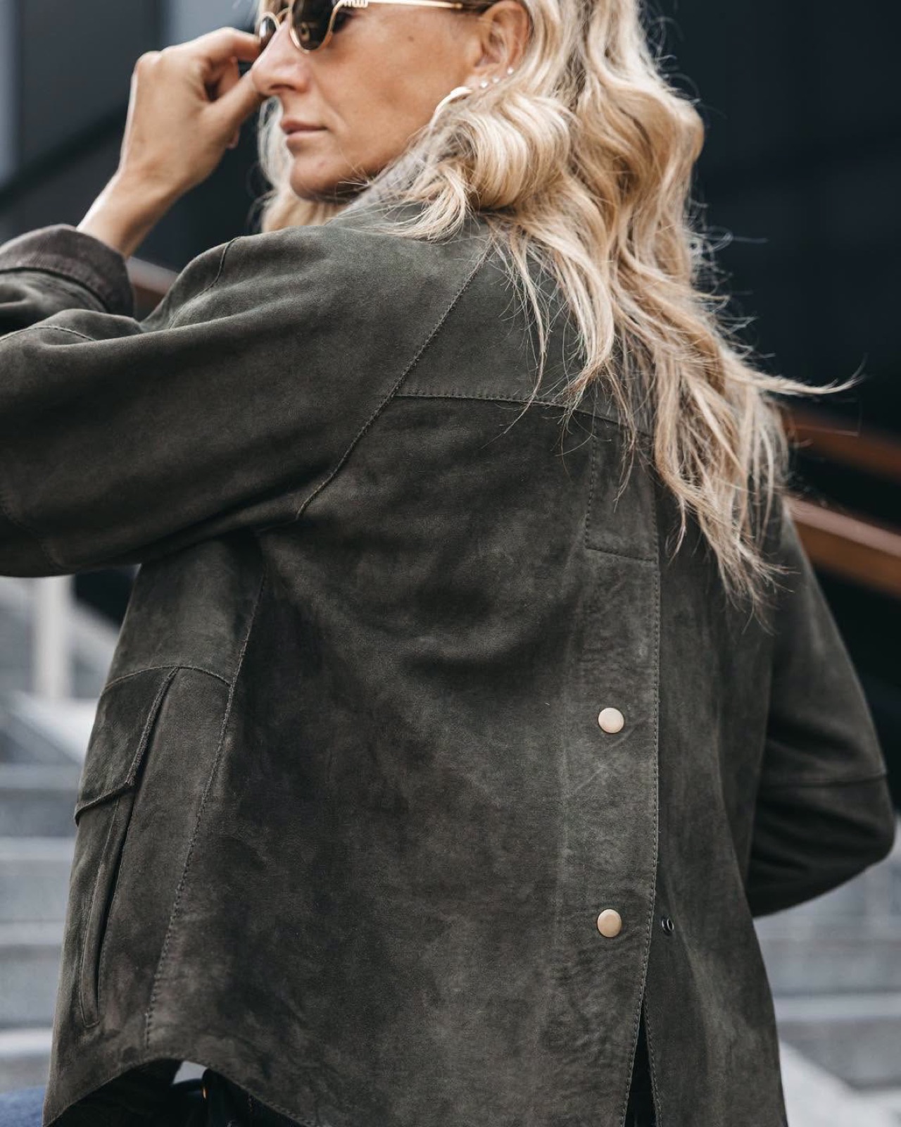The Jackie Leathers, Wildlederjacke in Oliv