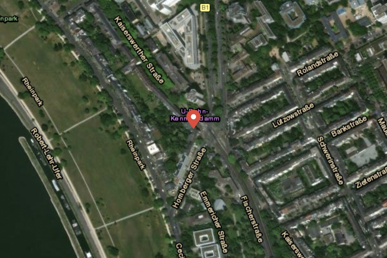Satellitenansicht Showroom Düsseldorf, Kaiserswerther Straße 120